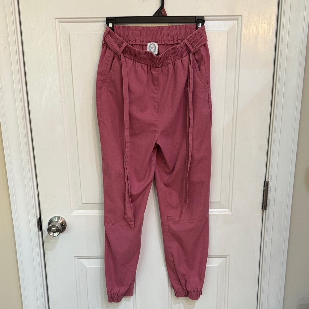 Blue Rain Dusty Pink Elastic Waist Pants